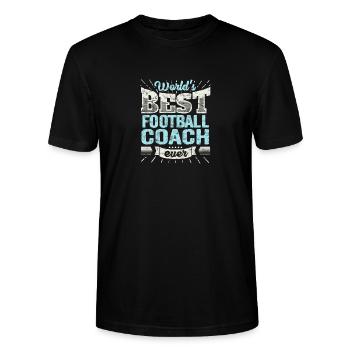 TOP Football Trainer: Best Football Coach Ever - Stanley/Stella Unisex Bio-T-Shirt CRAFTER - Schwarz - Vorne - Alina (178cm) & Michal (187cm)