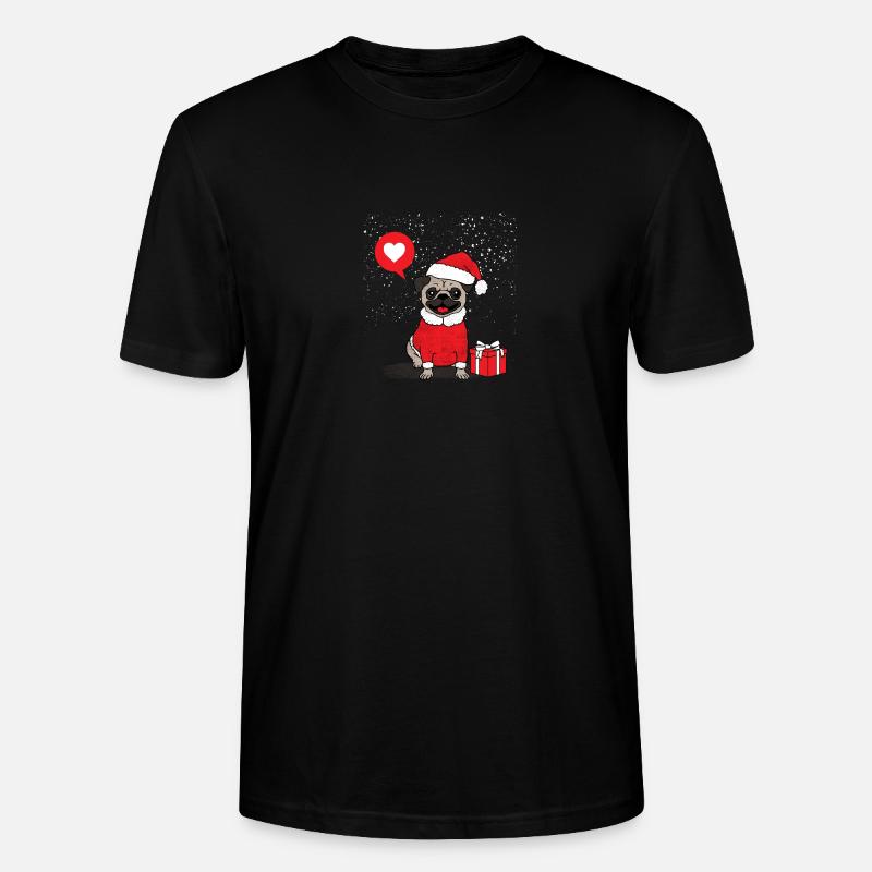 Weihnachtsmops / Mops - Stanley/Stella Unisex Bio-T-Shirt CRAFTER - Schwarz