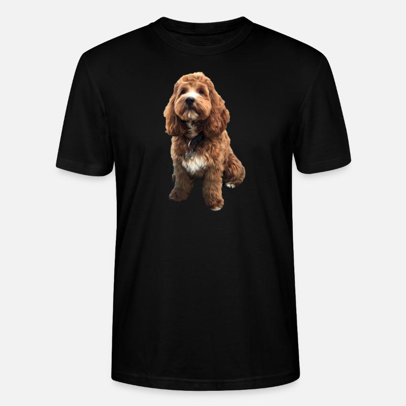 Süße Cavapoo Hund Welpen - Stanley/Stella Unisex Bio-T-Shirt CRAFTER - Schwarz