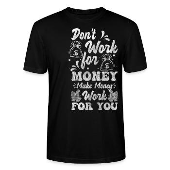 Money Finance Gold Investisseur - T-shirt bio CRAFTER Stanley Stella Unisexe - noir - Devant - Alina (178cm) & Michal (187cm)