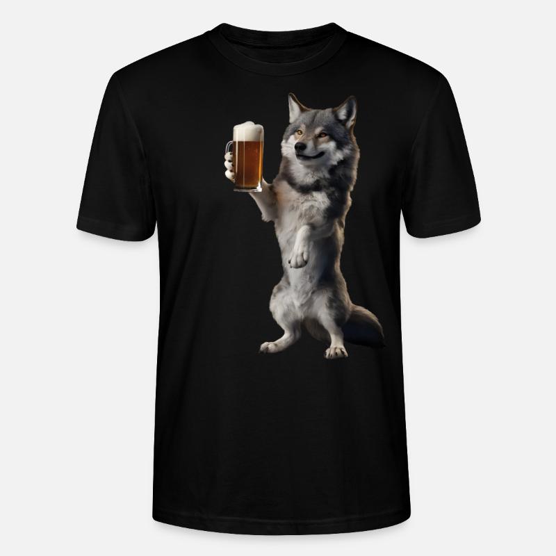Wolf Bier - Stanley/Stella Unisex Bio-T-Shirt CRAFTER - Schwarz