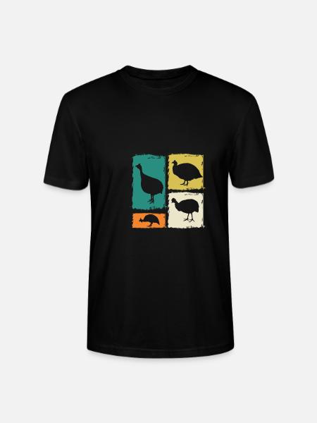 Chickens Rooster Guinea Fowl - Stanley/Stella CRAFTER Unisex Organic T-Shirt - black