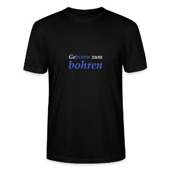 Geboren zum bohren - Stanley/Stella Unisex Bio-T-Shirt CRAFTER - Schwarz - Vorne - Alina (178cm) & Michal (187cm)