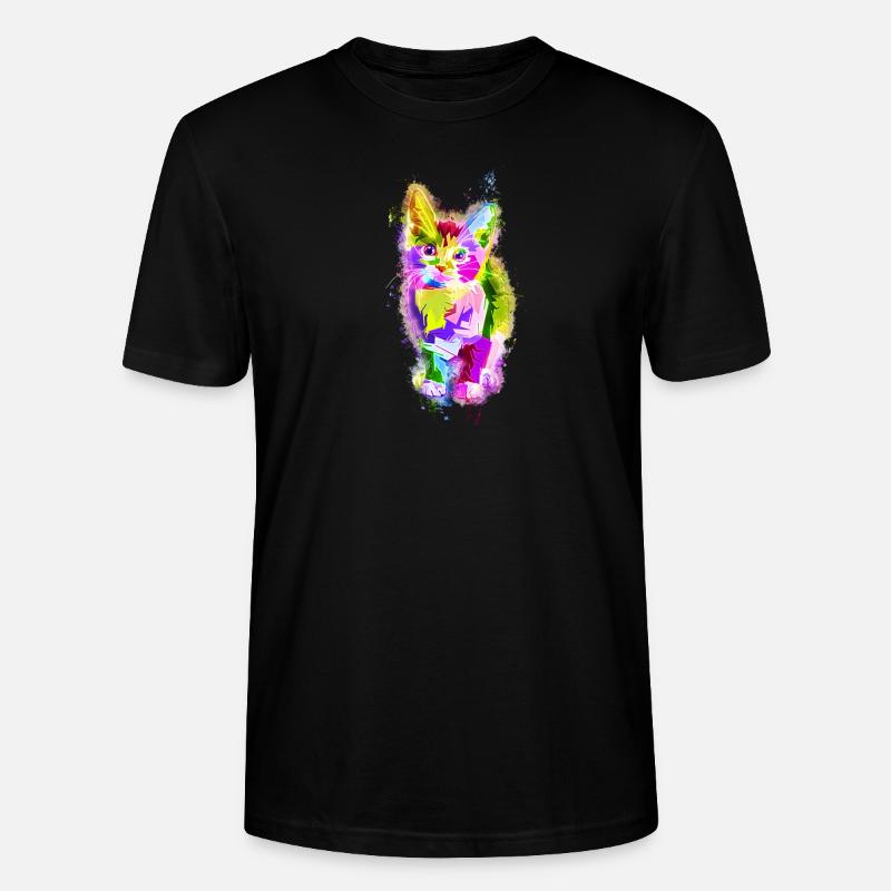 Tier bunt hell glühend - Stanley/Stella Unisex Bio-T-Shirt CRAFTER - Schwarz