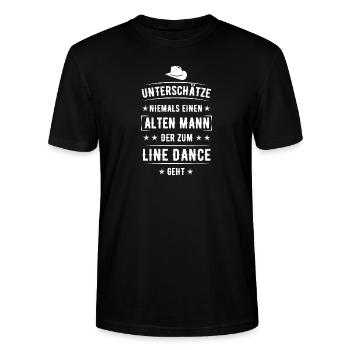 Linedance TShirt Spruch Geschenk - Stanley/Stella Unisex Bio-T-Shirt CRAFTER - Schwarz - Vorne - Alina (178cm) & Michal (187cm)