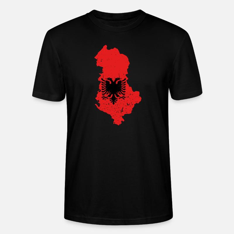 Drapeau albanais Aigle albanais Shqiponja - T-shirt bio CRAFTER Stanley Stella Unisexe - noir
