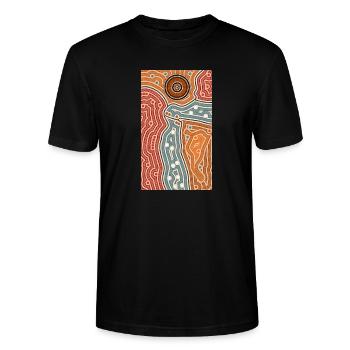 Landschaft nach der Besiedlung - Stanley/Stella Unisex Bio-T-Shirt CRAFTER - Schwarz - Vorne - Alina (178cm) & Michal (187cm)