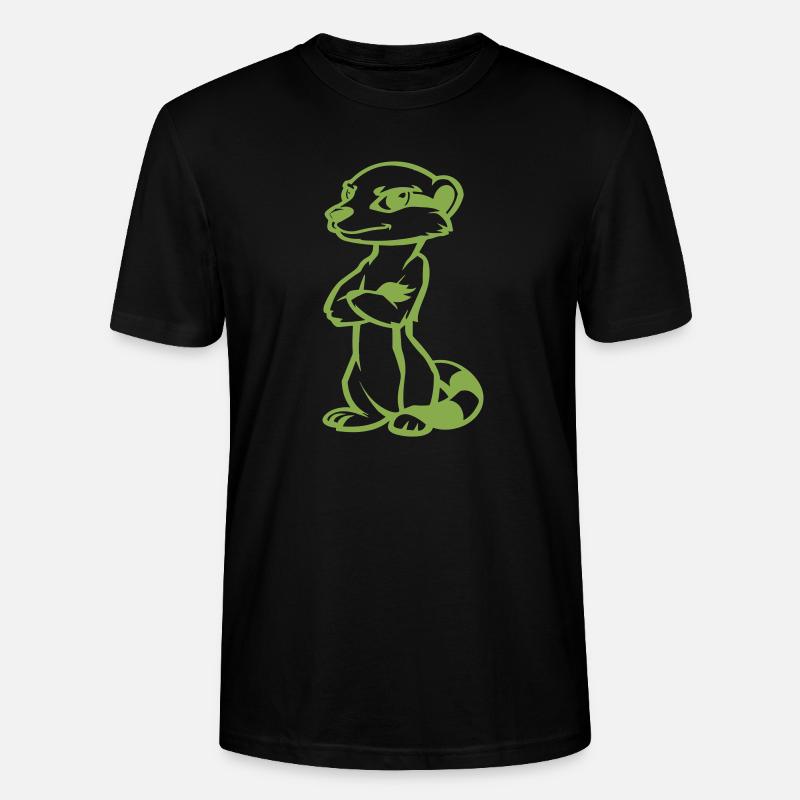 erdmännchen comic - Stanley/Stella Unisex Bio-T-Shirt CRAFTER - Schwarz