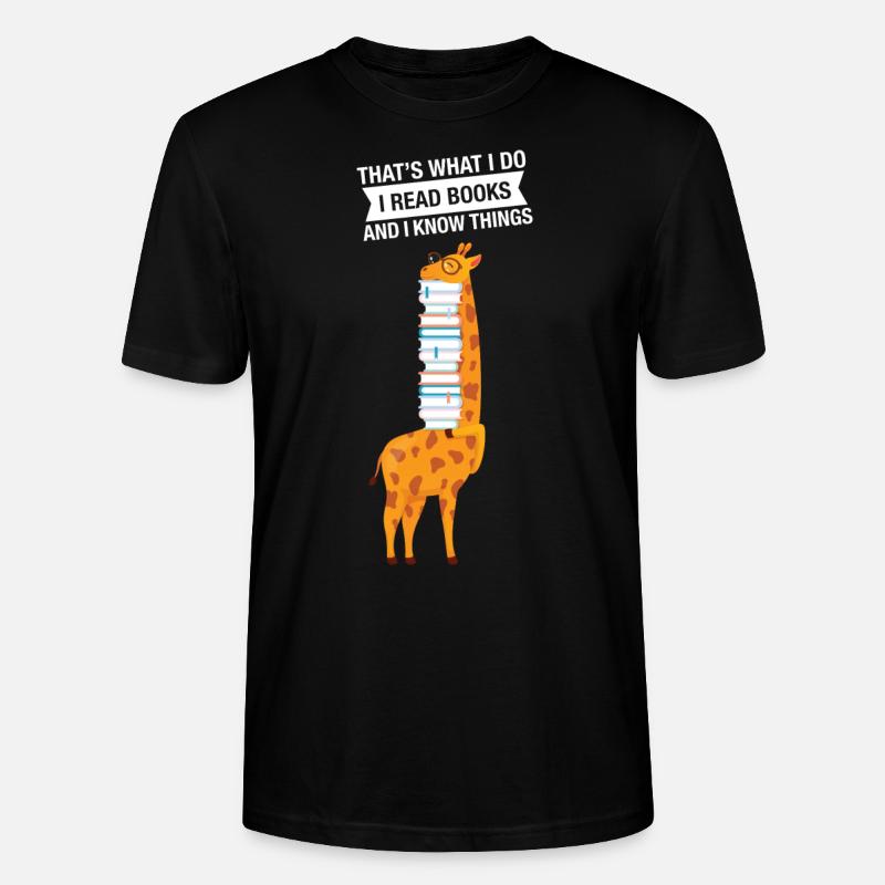 Read Books - Giraffe - T-shirt bio CRAFTER Stanley Stella Unisexe - noir