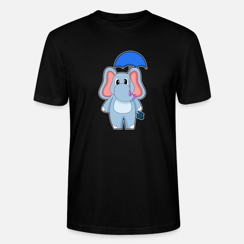 Elefant Regenschirm - Stanley/Stella Unisex Bio-T-Shirt CRAFTER - Schwarz