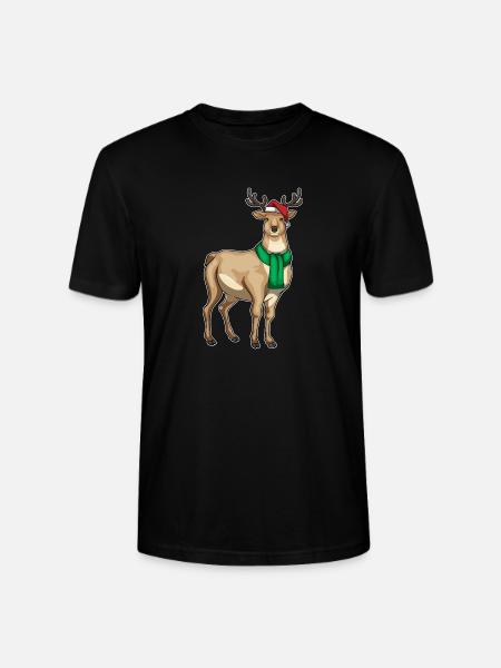 Reindeer Christmas Winter - Stanley/Stella CRAFTER Unisex Organic T-Shirt - black