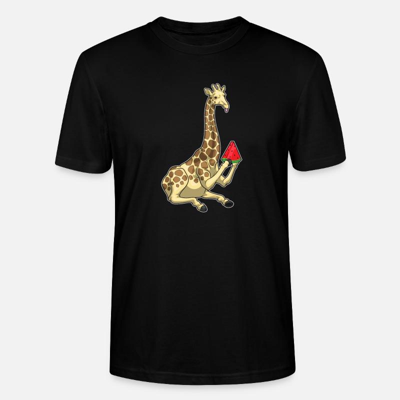 Girafe Pastèque - T-shirt bio CRAFTER Stanley Stella Unisexe - noir