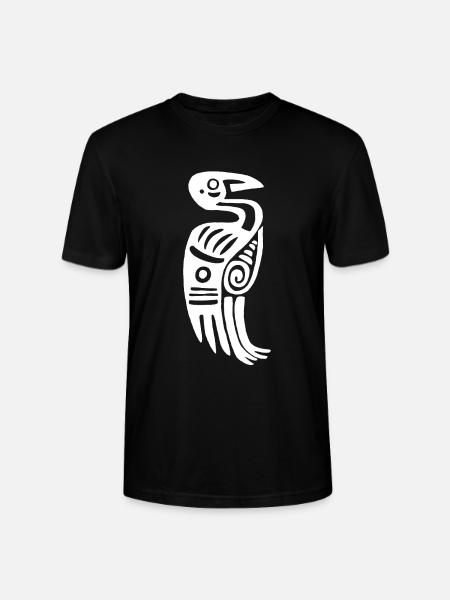 White tribal bird - Stanley/Stella CRAFTER Unisex Organic T-Shirt - black