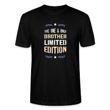 Der Einzige Bruder – Limitierte Ausgabe - Stanley/Stella Unisex Bio-T-Shirt CRAFTER - Schwarz - Vorne - Alina (178cm) & Michal (187cm)