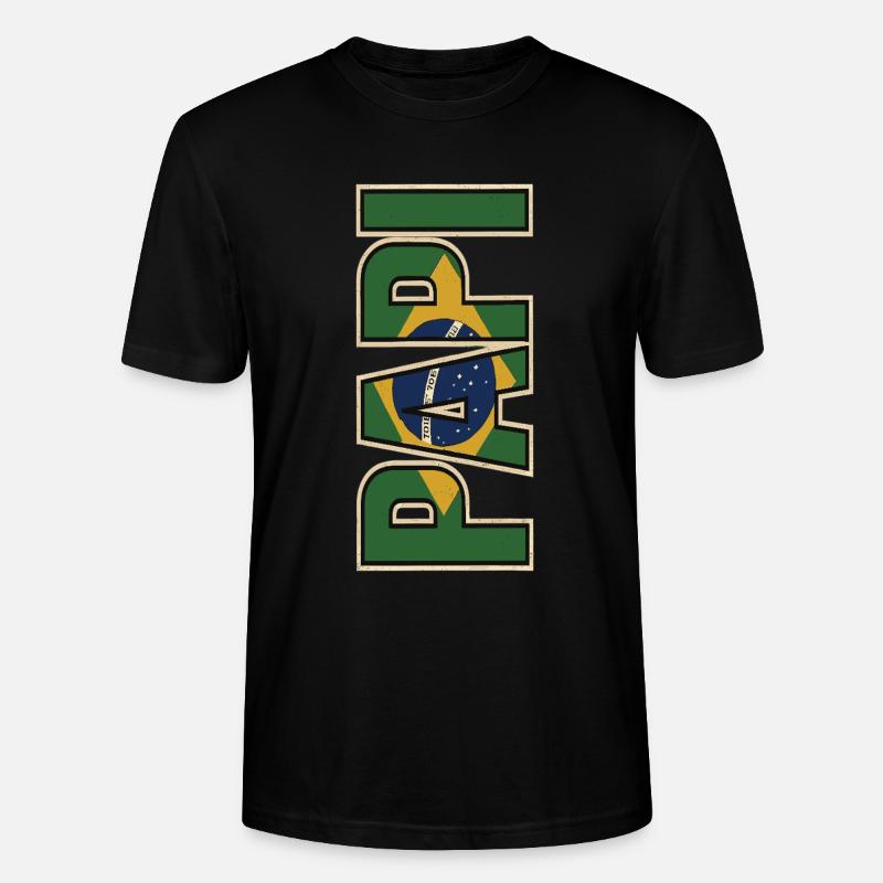 PAPI Brasil – Retro Style mit Flaggen - Stanley/Stella Unisex Bio-T-Shirt CRAFTER - Schwarz