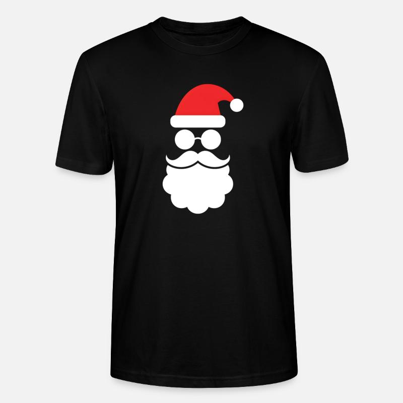 Weihnachtsmann mit Bart Minimal Kopf Design - Stanley/Stella Unisex Bio-T-Shirt CRAFTER - Schwarz