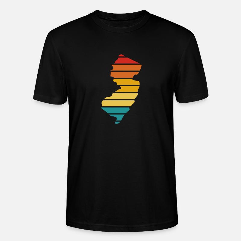 New Jersey - États-Unis d’Amérique - Rayures - T-shirt bio CRAFTER Stanley Stella Unisexe - noir