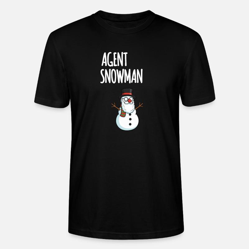 Agent Snowman - Stanley/Stella Unisex Bio-T-Shirt CRAFTER - Schwarz