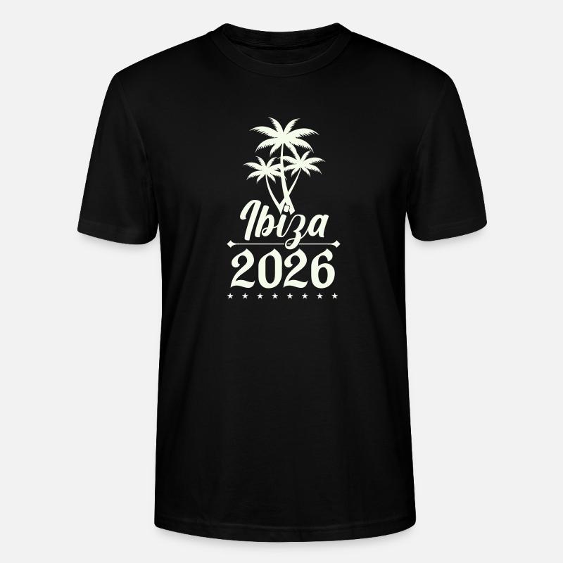 Ibiza 2026 Palmen Silhouette - Stanley/Stella Unisex Bio-T-Shirt CRAFTER - Schwarz