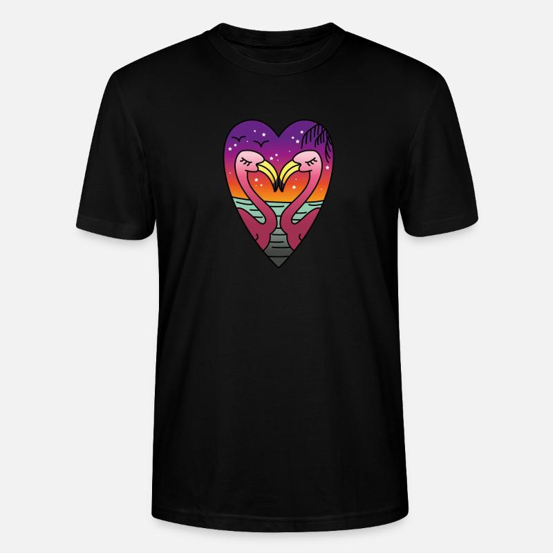 Flamingos - Stanley/Stella Unisex Bio-T-Shirt CRAFTER - Schwarz