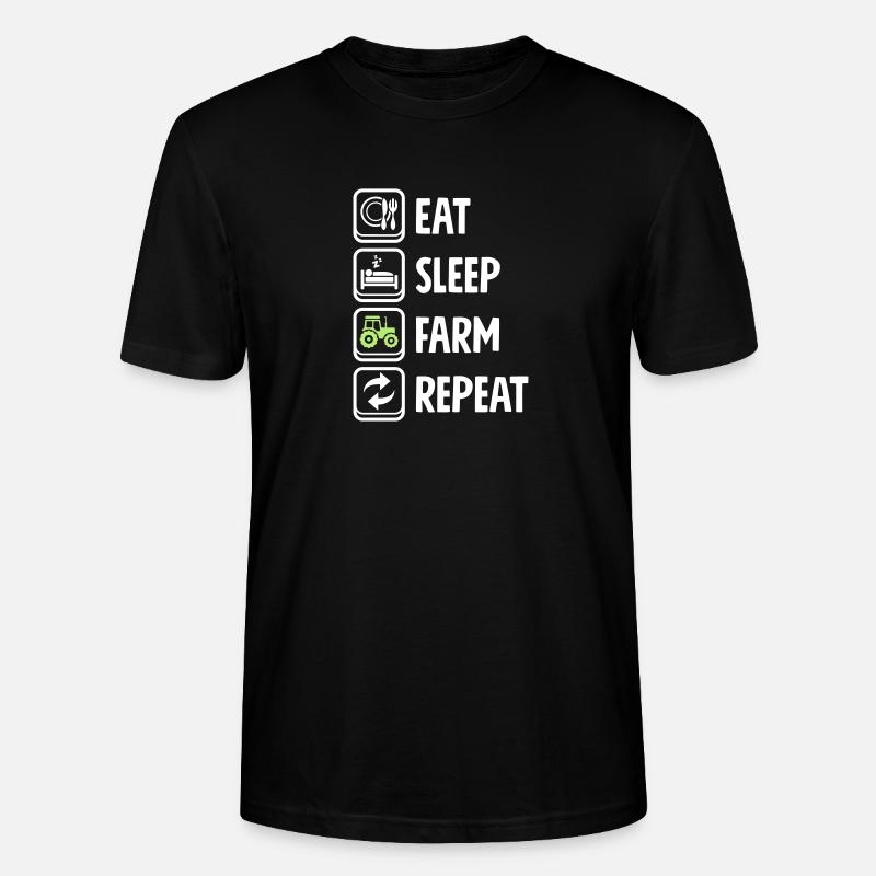 Eat Sleep Farm Repeat - T-shirt bio CRAFTER Stanley Stella Unisexe - noir
