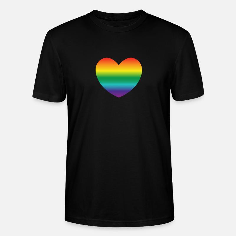 Herz in Regenbogenfarben - Stanley/Stella Unisex Bio-T-Shirt CRAFTER - Schwarz