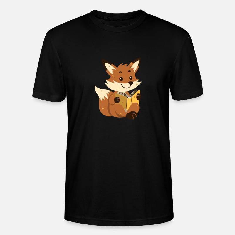 Fuchs liest ein Buch - Stanley/Stella Unisex Bio-T-Shirt CRAFTER - Schwarz