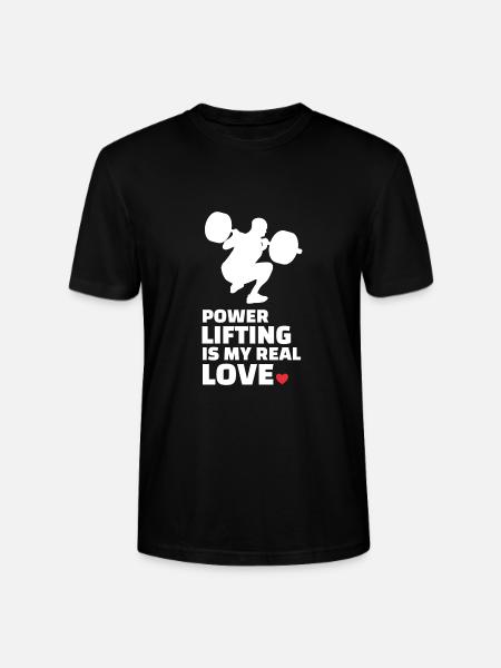 I love powerlifting - Stanley/Stella CRAFTER Unisex Organic T-Shirt - black