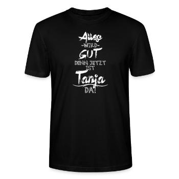 tanja - Stanley/Stella Unisex Bio-T-Shirt CRAFTER - Schwarz - Vorne - Alina (178cm) & Michal (187cm)