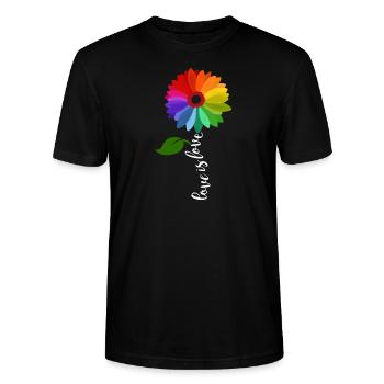 LGBT Regenbogen Gay Pride Homo Lesbisch Schwul - Stanley/Stella Unisex Bio-T-Shirt CRAFTER - Schwarz - Vorne - Alina (178cm) & Michal (187cm)