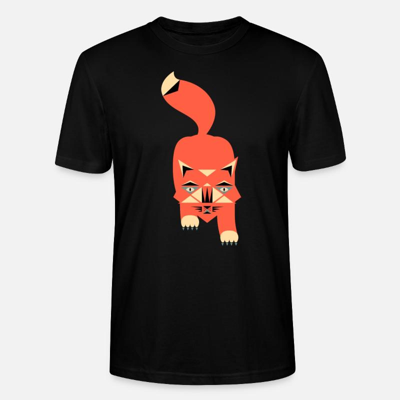 Cat Geometric Style - T-shirt bio CRAFTER Stanley Stella Unisexe - noir
