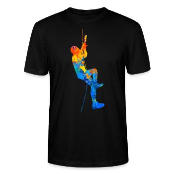 Bouldering Climbing Boulder Boulderer Climbing Hall - Stanley/Stella CRAFTER Unisex Organic T-Shirt - black - Front - Alina (178cm) & Michal (187cm)