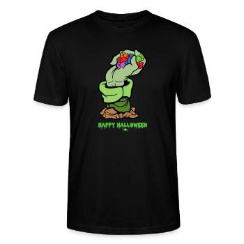 Halloween Monster Zombie Horror Trick or Treat - Stanley/Stella Unisex Bio-T-Shirt CRAFTER - Schwarz - Vorne - Alina (178cm) & Michal (187cm)