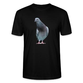 Taube. dove - Stanley/Stella Unisex Bio-T-Shirt CRAFTER - Schwarz - Vorne - Alina (178cm) & Michal (187cm)