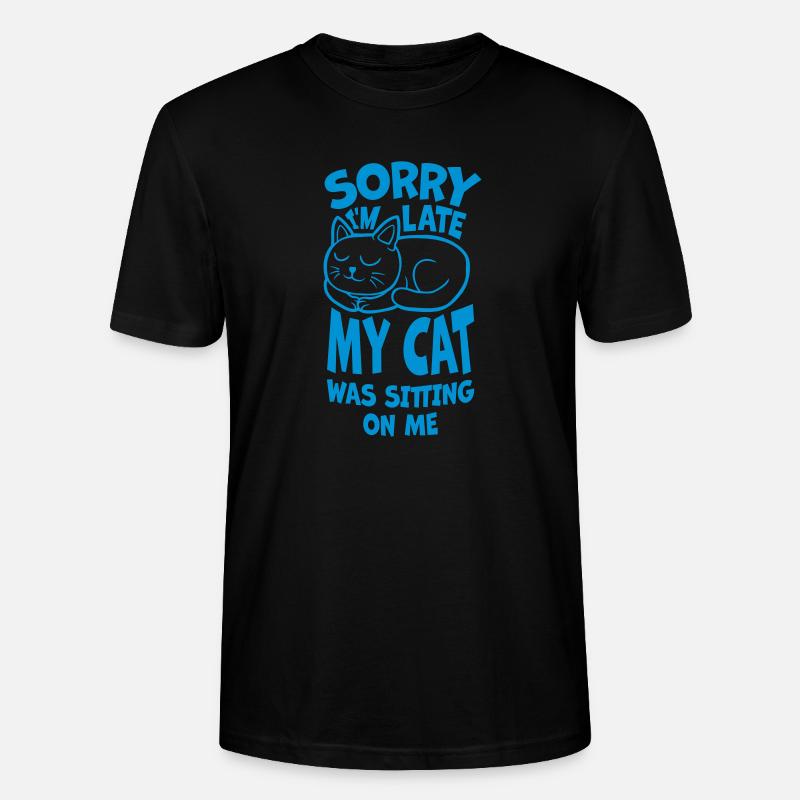 sorry cat was sitting - Stanley/Stella Unisex Bio-T-Shirt CRAFTER - Schwarz