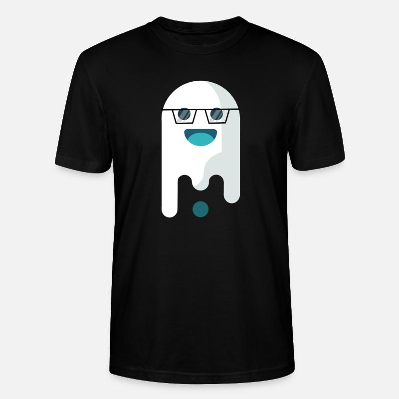 Ghosty mit Brille - Stanley/Stella Unisex Bio-T-Shirt CRAFTER - Schwarz