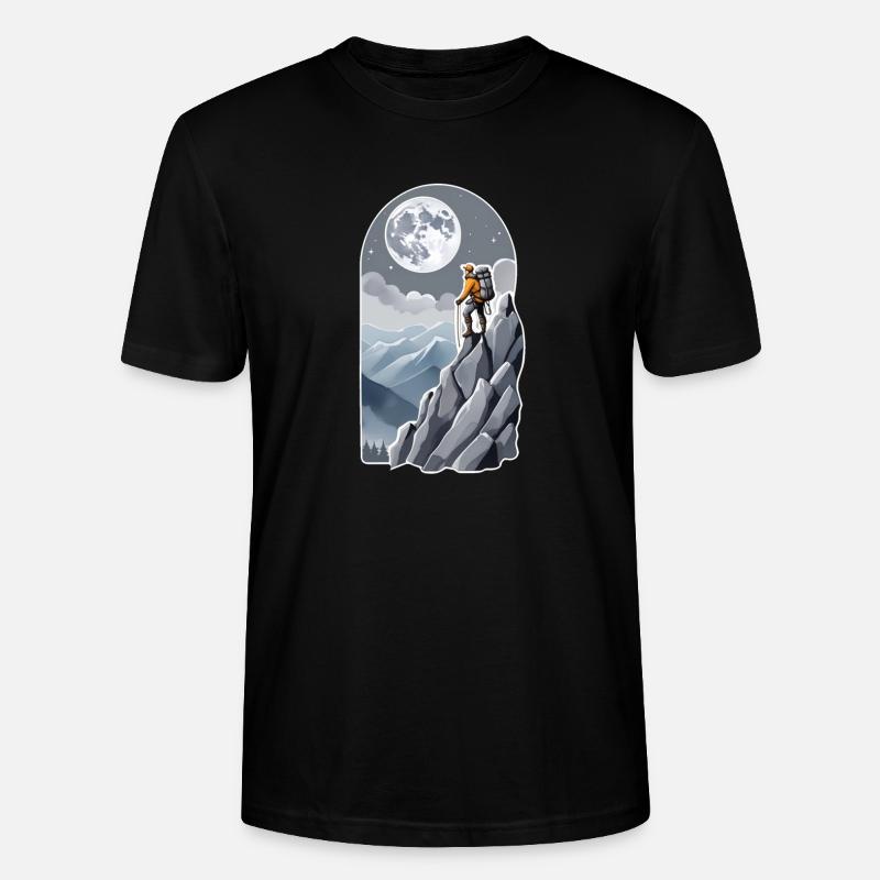 escalade - lune - espace - T-shirt bio CRAFTER Stanley Stella Unisexe - noir
