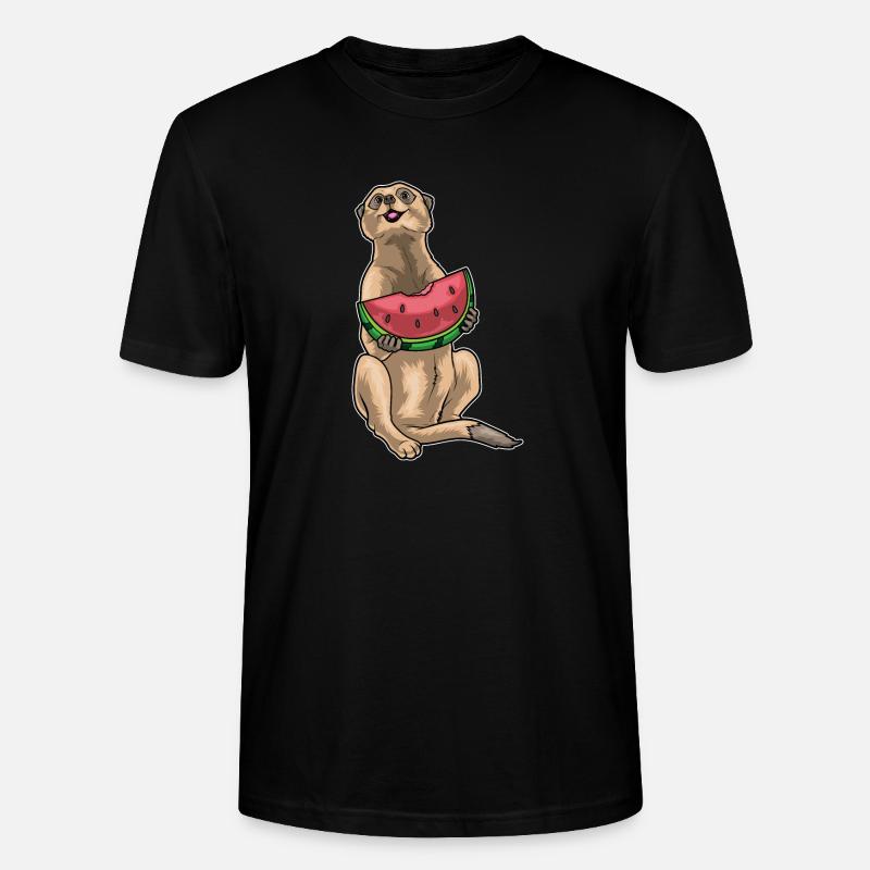 Erdmännchen Wassermelone - Stanley/Stella Unisex Bio-T-Shirt CRAFTER - Schwarz