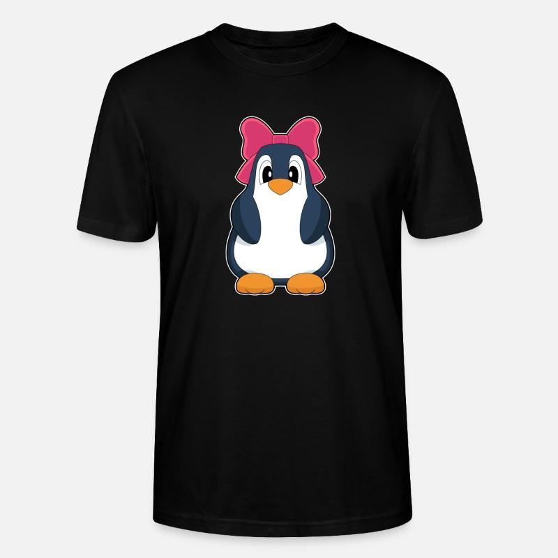 Pinguin Schleife - Stanley/Stella Unisex Bio-T-Shirt CRAFTER - Schwarz
