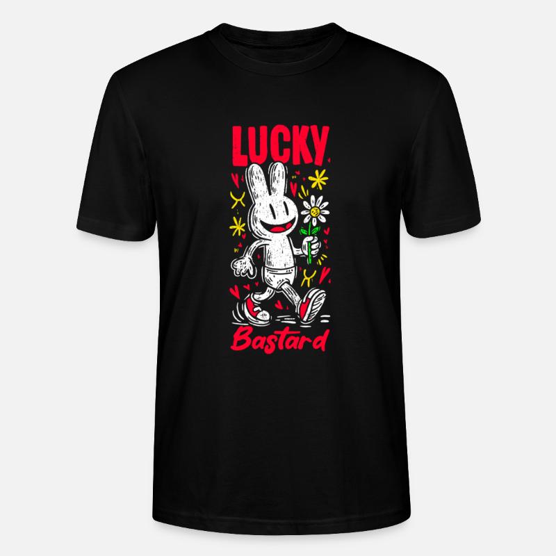 Pop Art de lapin avec fleur - T-shirt bio CRAFTER Stanley Stella Unisexe - noir