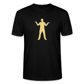 Man - Stupidity - Stanley/Stella CRAFTER Unisex Organic T-Shirt - black - Front - Alina (178cm) & Michal (187cm)