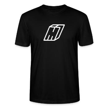 Lettre d’esquisse M - T-shirt bio CRAFTER Stanley Stella Unisexe - noir - Devant - Alina (178cm) & Michal (187cm)
