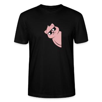 Observe and spy on cats - Stanley/Stella CRAFTER Unisex Organic T-Shirt - black - Front - Alina (178cm) & Michal (187cm)
