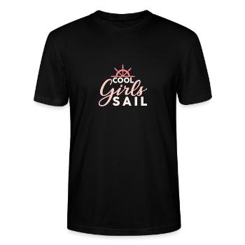 Cool Girls Sail Funny Sailing Boating - Stanley/Stella Unisex Bio-T-Shirt CRAFTER - Schwarz - Vorne - Alina (178cm) & Michal (187cm)