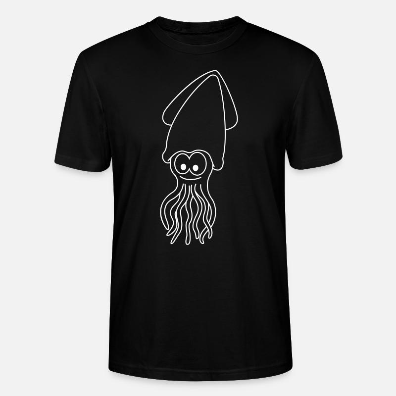 Tintenfisch Comic Tier - Stanley/Stella Unisex Bio-T-Shirt CRAFTER - Schwarz