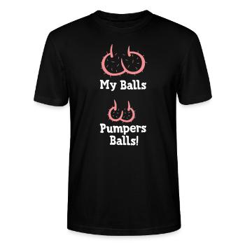 DRÔLES DE BALLES, BOULES DE POMPIERS SUR STÉROÏDES - T-shirt bio CRAFTER Stanley Stella Unisexe - noir - Devant - Alina (178cm) & Michal (187cm)