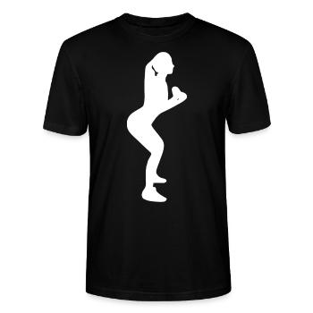 Gym Sport Kraftsport - Stanley/Stella CRAFTER Unisex Organic T-Shirt - black - Front - Alina (178cm) & Michal (187cm)