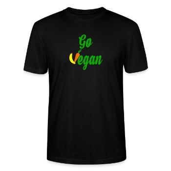 Go Vegan Design - Stanley/Stella CRAFTER Unisex Organic T-Shirt - black - Front - Alina (178cm) & Michal (187cm)