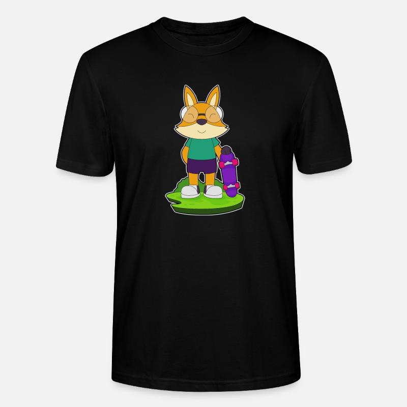 Fox Skater Skateboard - T-shirt bio CRAFTER Stanley Stella Unisexe - noir