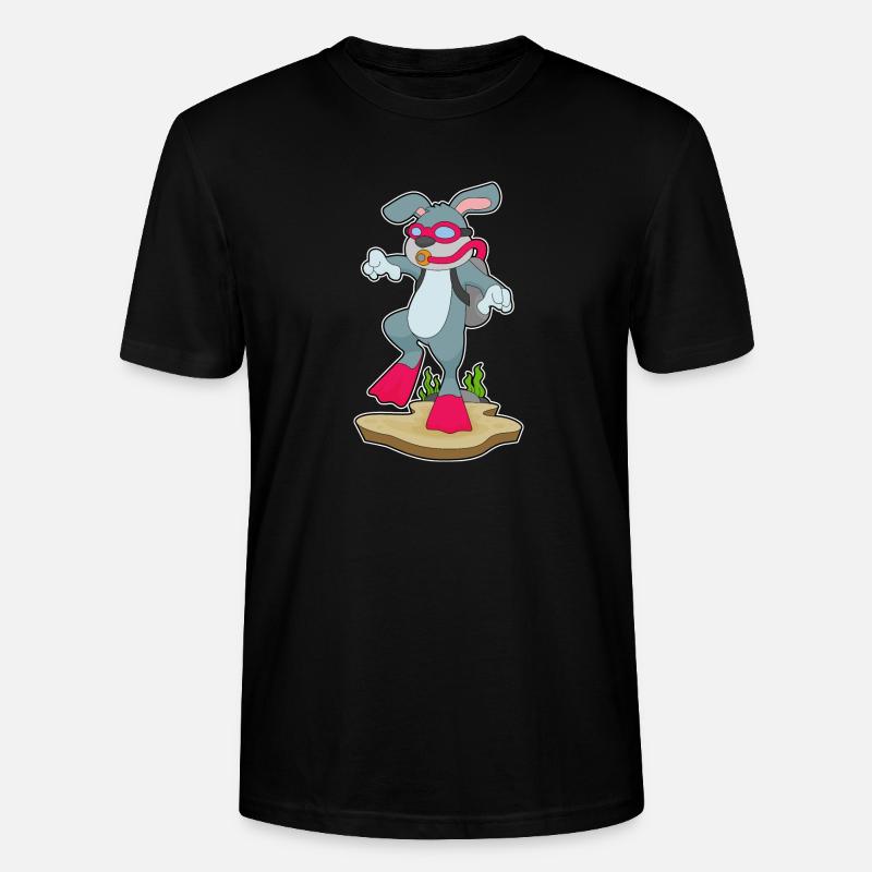 Rabbit Diver Bouteille d’oxygène Plongée - T-shirt bio CRAFTER Stanley Stella Unisexe - noir
